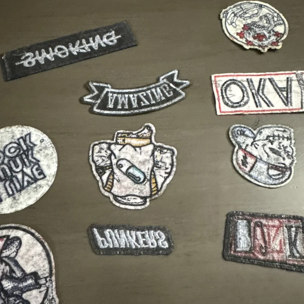 Lot of 10 Assorted  Rock n Roll Punk  / Sew-On Patches Used